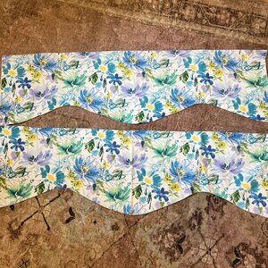 Botanical Watercolor floral valance curtain Made in the USA! 2 PACK